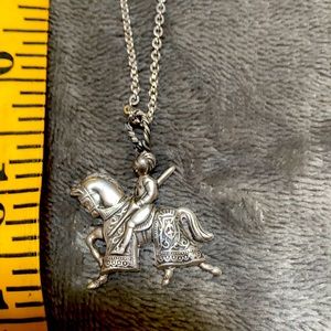 Vintage man in horse pendant necklace
